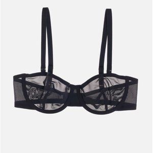 Cuup the Balconette Sheer Black Underwire Every Day Bra Women's Size 36G